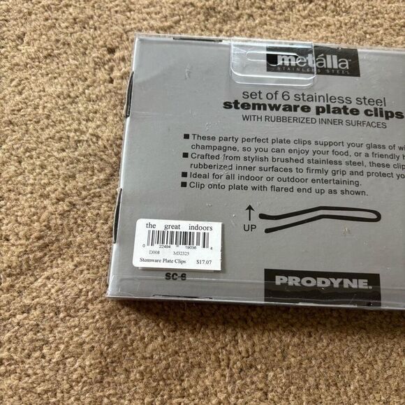Metalla Set Of Six Stemware Plate Clips *New* - Picture 4 of 4